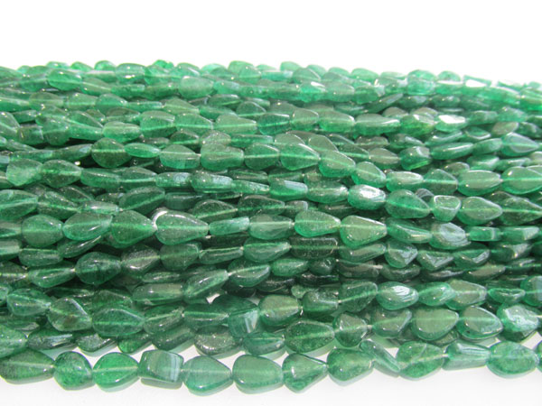 Green Aventurine Flat pears Beads